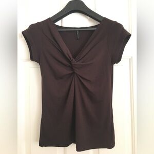 Dark Brown Twist Front Top Size SM So Soft ~ Cha Cha Vente Made In USA